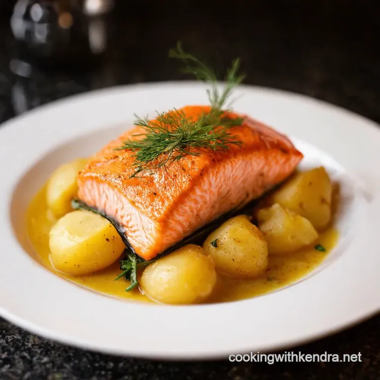 Zesty Herbcrusted Salmon with Lemondill Potatoes presentation