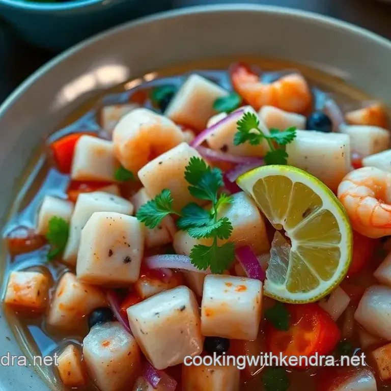 Zesty Mexican Seafood Ceviche in Limes and Cilantro