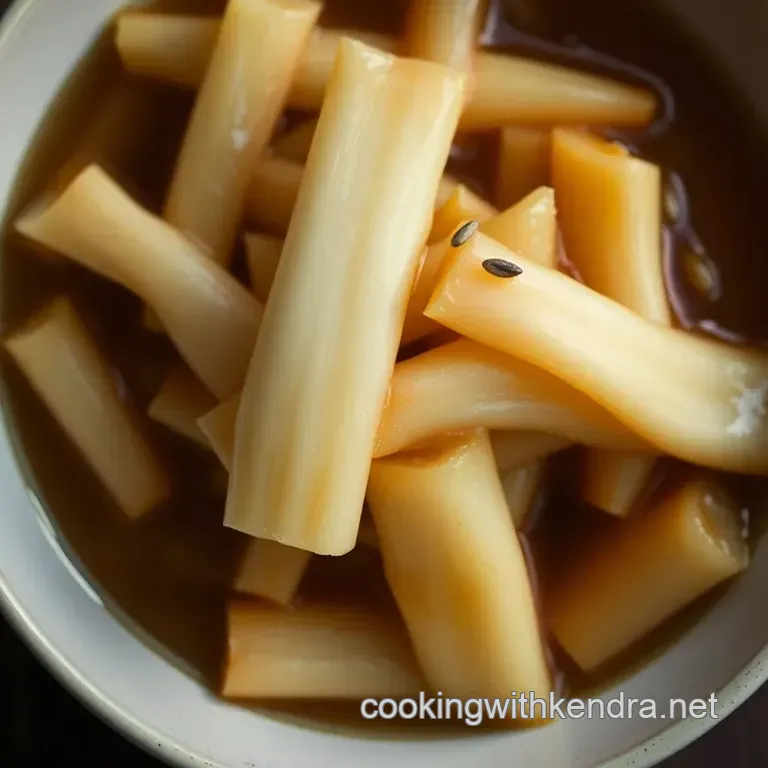 Zesty Yamagobo: Sweet and Tangy Pickled Burdock Root presentation